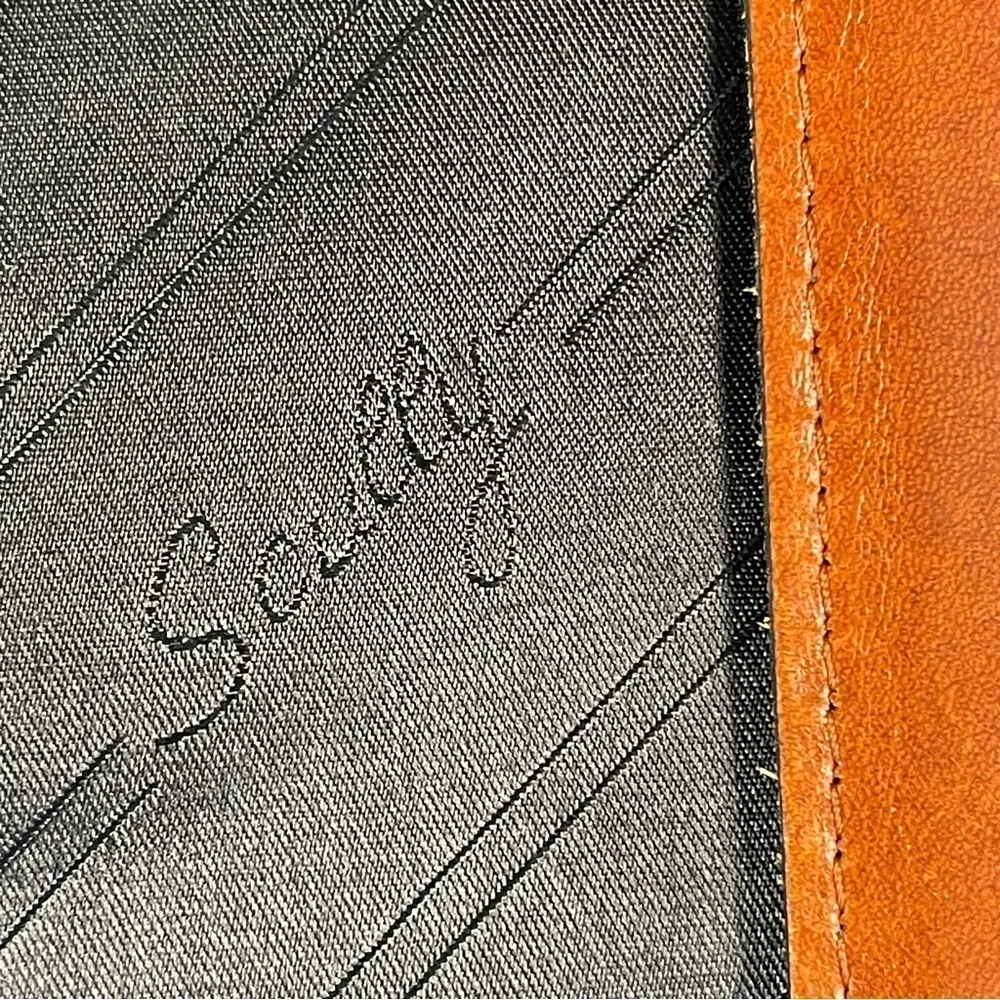 Scully Vintage Brown Leather Crossbody 3 Rings Binder/Planner